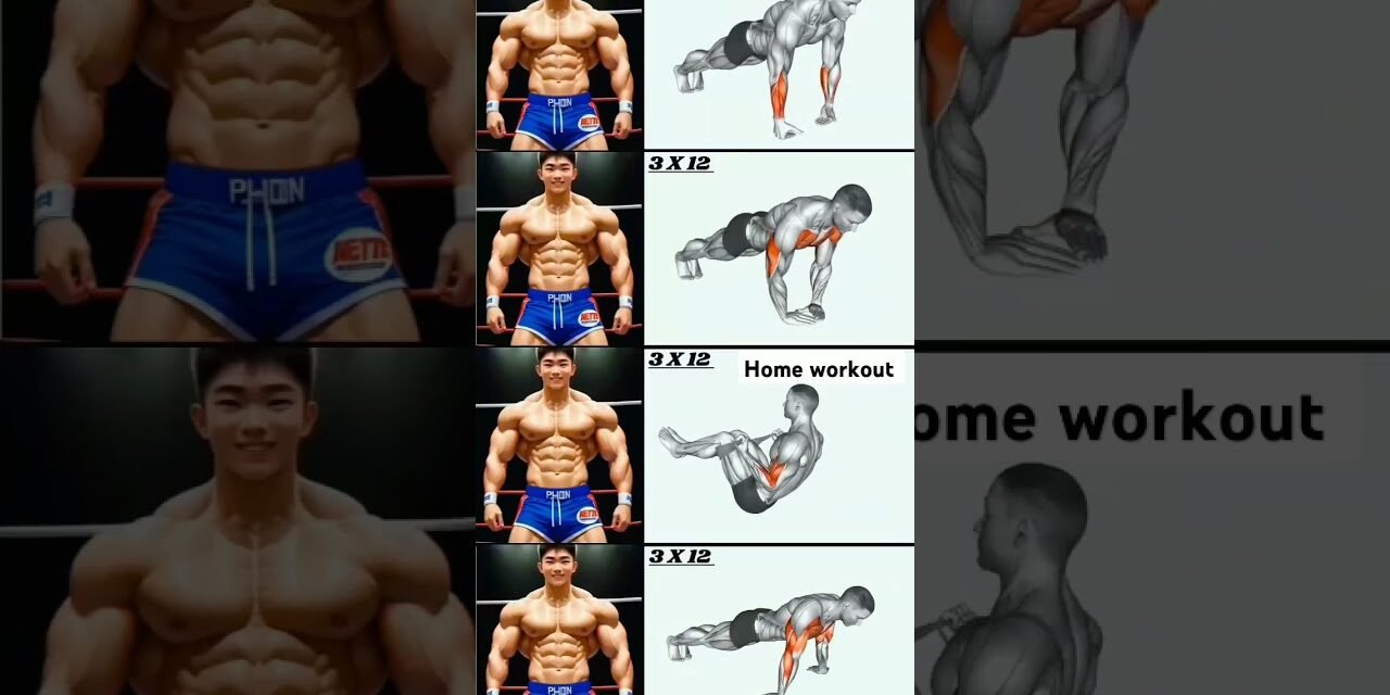 Best home workout for biceps , triceps and chest without equipment for beginners|#shorts #trending