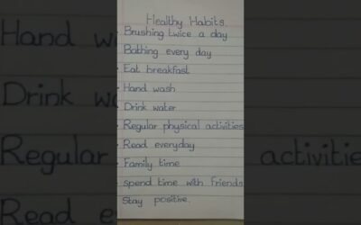 healthy habits(english hand writing)