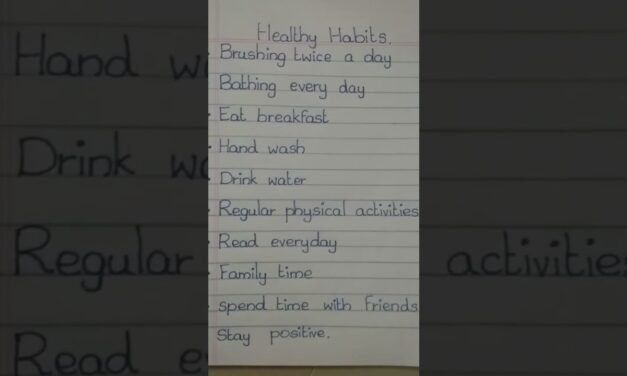 healthy habits(english hand writing)