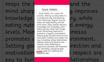 Paragraph Writing on Good Habits | Good Habits Paragraph in English | Short Essay for Students