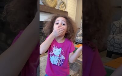 Sierra teaches Rhia healthy habits-eating fruits and veggies makes you strong and healthy