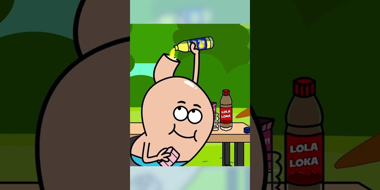 Tummy eats too much – #shorts – Lemonade – Candy – Doughnuts – Sweets – Healthy Habits – Fat – Sugar