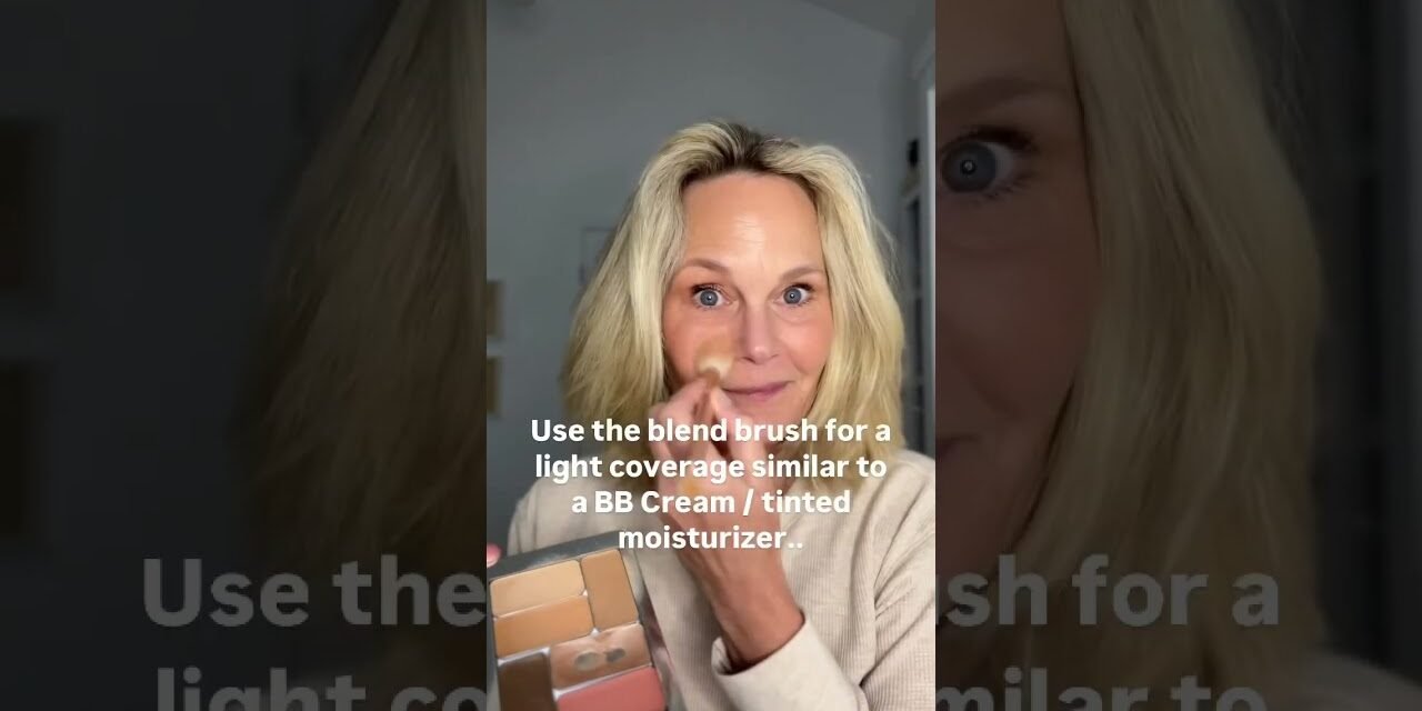 This is the best brush for light weightless coverage | Cream Makeup | (beginner) #over50beauty